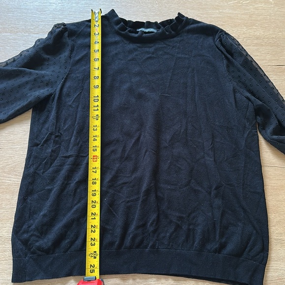 Adrianna Papell -  Black Women's Top with sheer sleeves - large - Picture 7 of 9